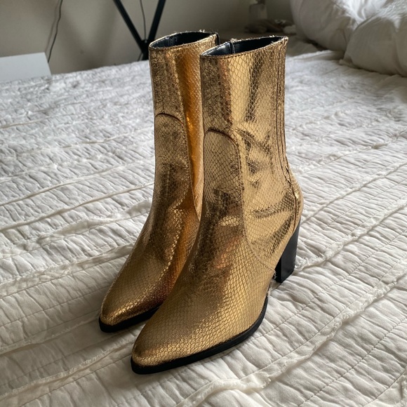 ZARA Gold Boots - Picture 6 of 12